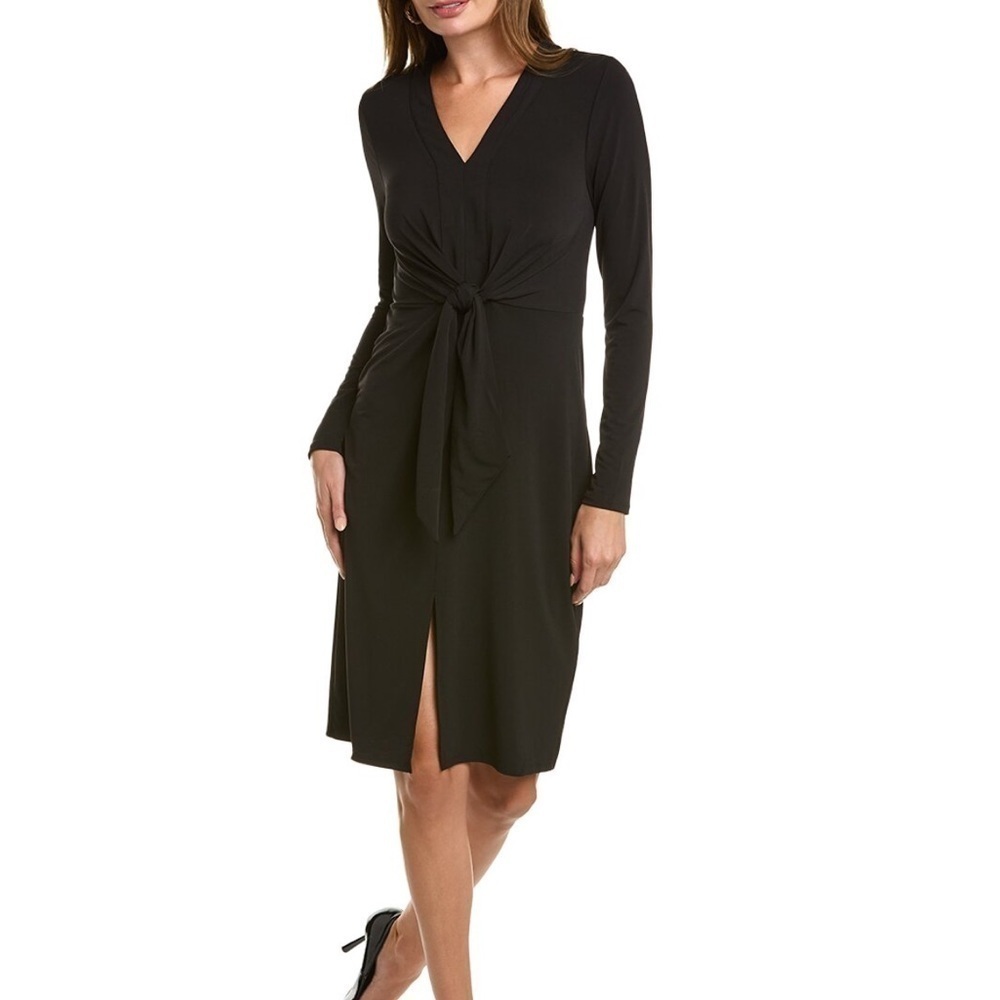NWT Tie Waist Long Sleeve Matte Jersey Dress SIZE S